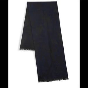 New Roberto Cavalli Dark Purple Wool Blend Scarf
